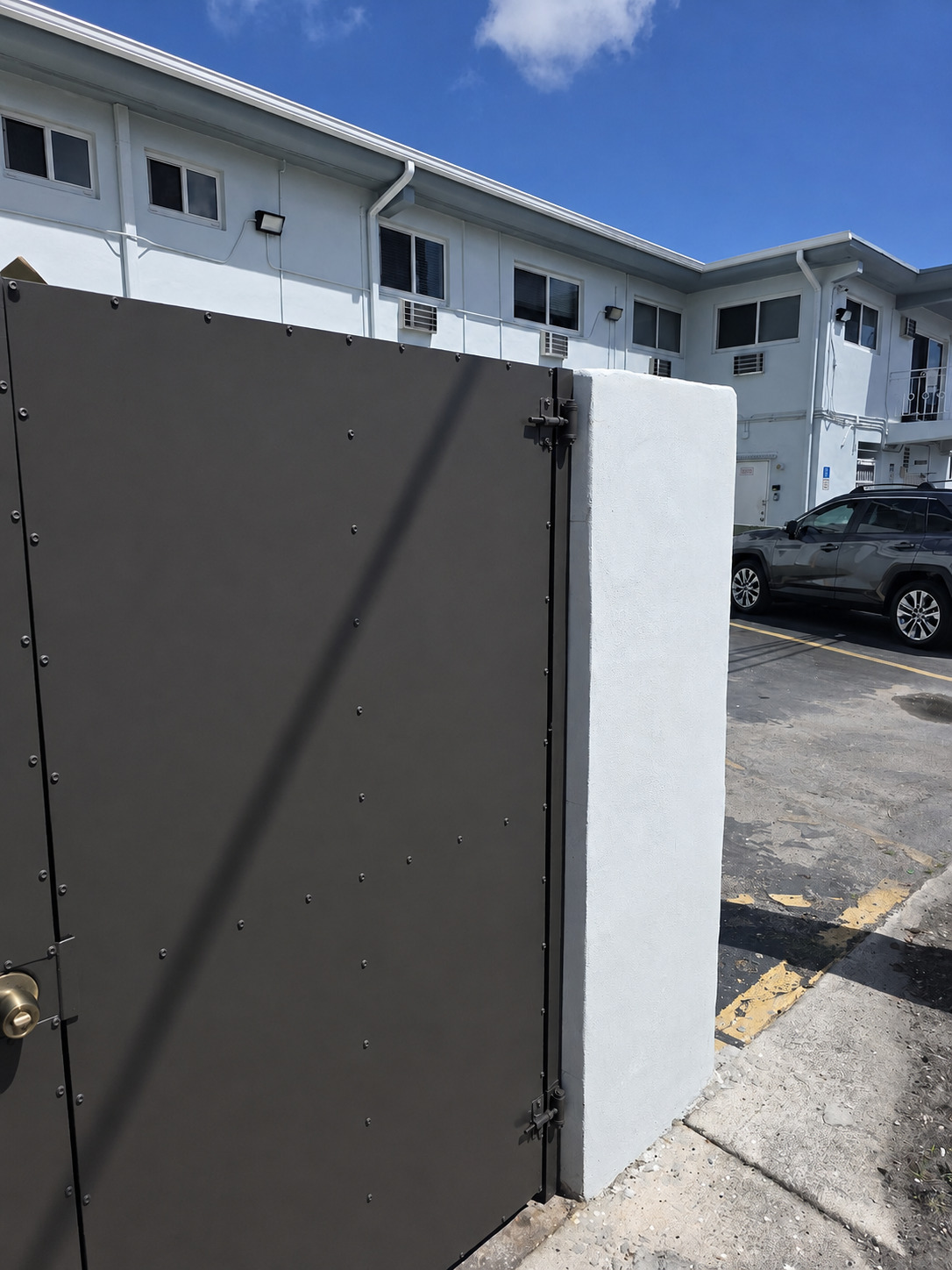 Dumpster enclosure repair site view
